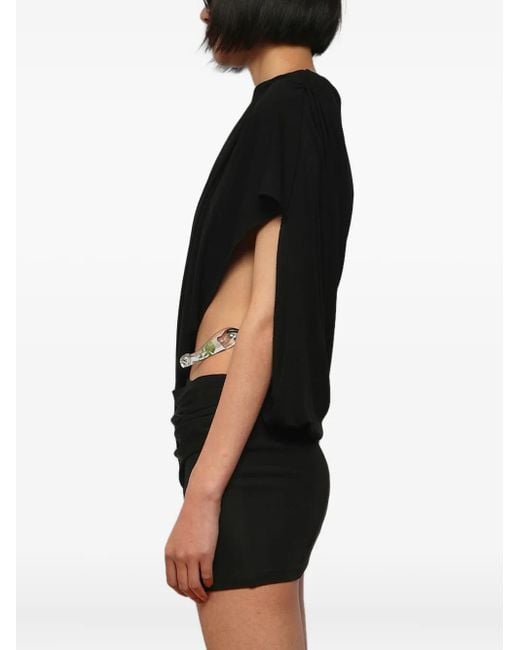 Christopher Esber Black Drapiertes Minikleid mit Kunstharz