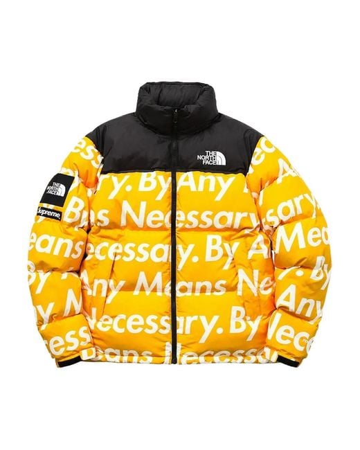 Supreme Yellow X The North Face Lettering-print Padded Jacket for men