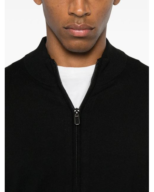 Diktat Black Zip-Fastening Cardigan for men
