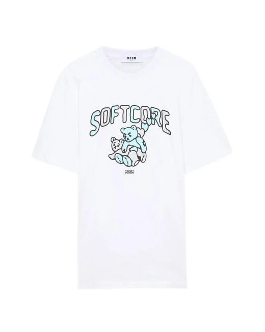 MSGM メンズ ホワイト グラフィック Tシャツの通販はau PAY マーケット