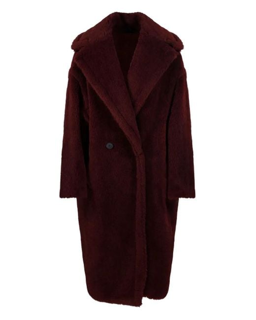 Max Mara Red Teddy Bear Double-Breasted Coat