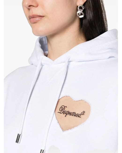 DSquared² White Cool Fit Cotton Hoodie