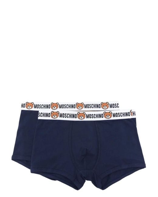 Moschino Blue Teddy Bear-Motif Boxers (Pack Of Two) for men