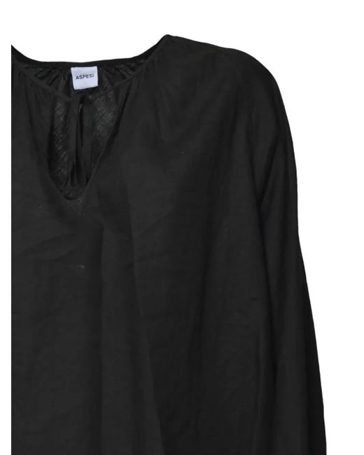 Aspesi Black Linen Blouse