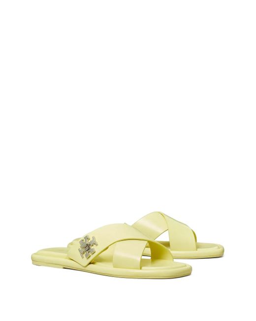 Tory Burch Yellow Leather Slides