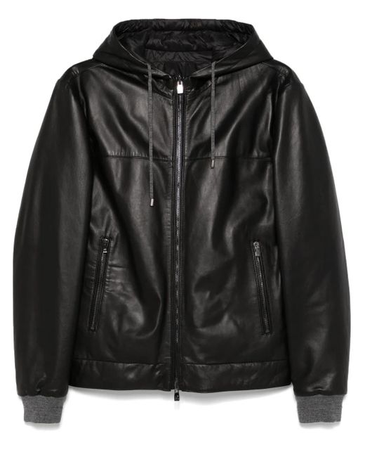 メンズ Corneliani レザージャケット Black