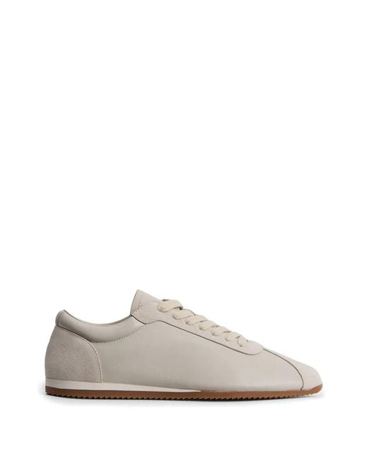 12 STOREEZ White Suede-Panelled Sneakers