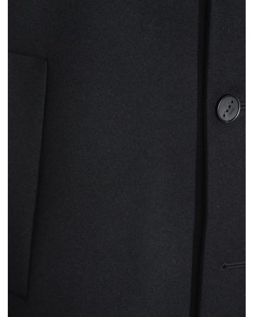 Hevò Black Single-Breasted Coat for men