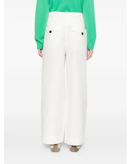 Seafarer White Melie Belt-Loop Trousers