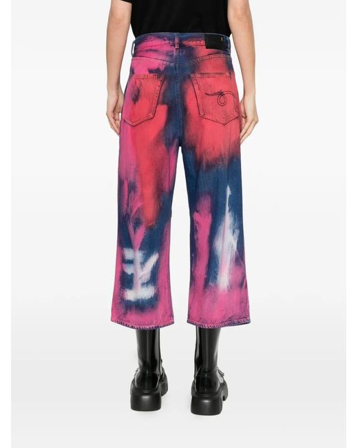 R13 White Tie-Dye Jeans