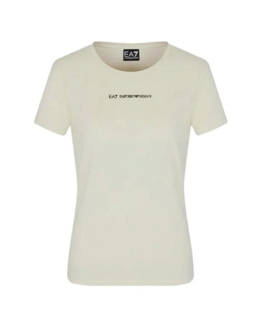 EA7 White Crew-Neck T-Shirt
