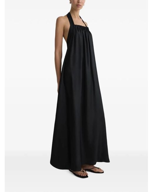 Bondi Born Black Marfa Silk Halterneck Maxi Dress
