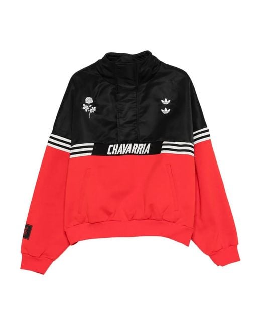Adidas Red X Willy Chavarria Gomez Logo-Smbroidery Sweater for men
