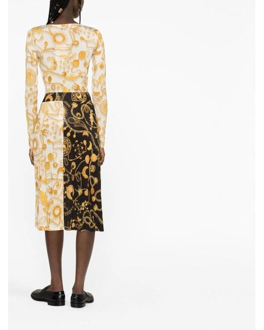 MARINE SERRE Metallic Printed Viscose Blouse