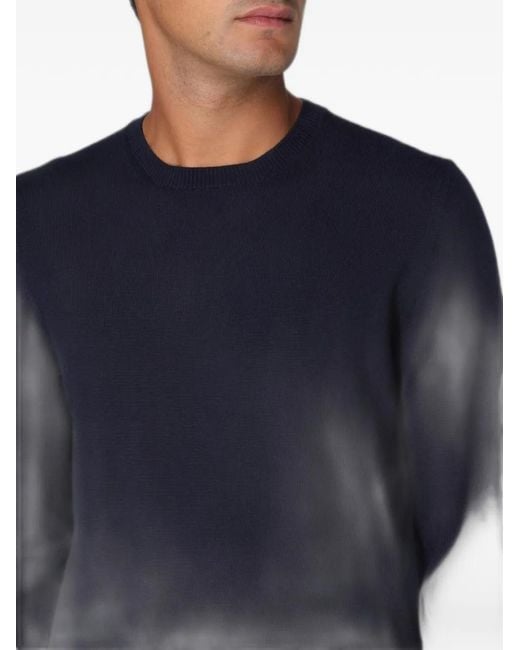 Fay Blue Crew-Neck Virgin-Wool Sweater for men