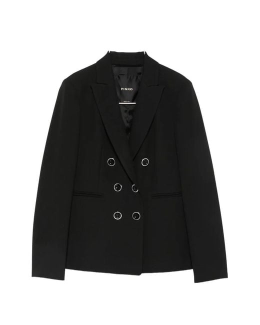 Pinko Black Alexia Double-Breasted Blazer