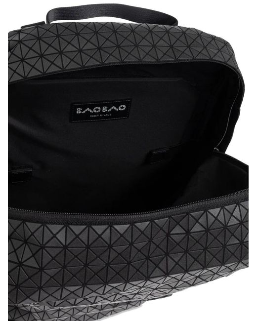 Issey Miyake Black Geometric-Pattern Backpack for men