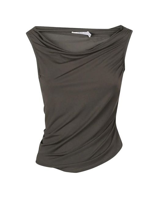 IRO Gray Draped Sleeveless Top