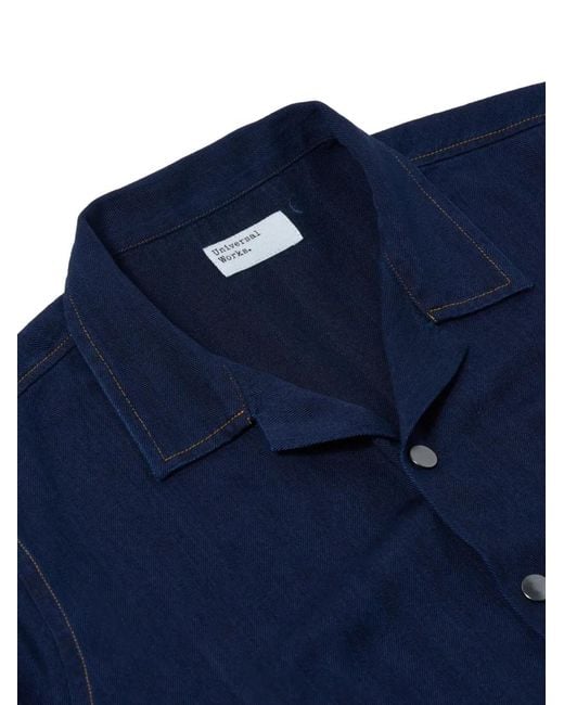 Universal Works Blue Chemise À Poche Poitrine for men