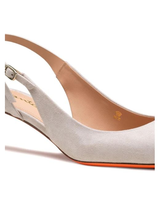 Santoni Pink 45Mm Mid-Heel Suede Pumps