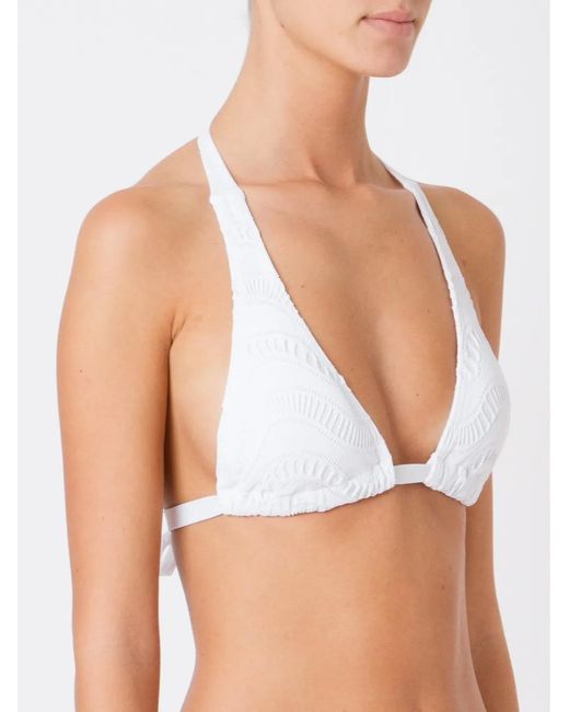 Amir Slama White Triangle Bikini Top