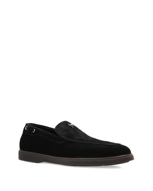 Giuseppe Zanotti Black Logo-Plaque Loafers for men