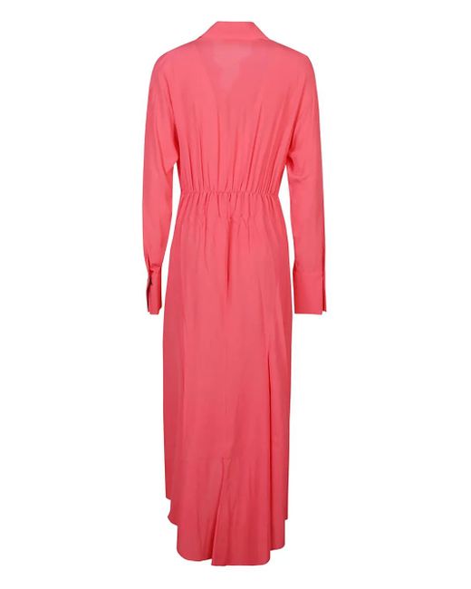 Patrizia Pepe Pink Collar-Detail Midi Dress