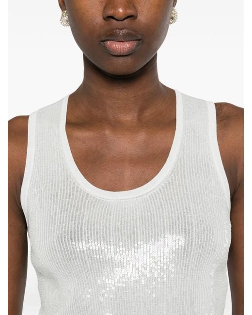 Twinset White Sequin Vest
