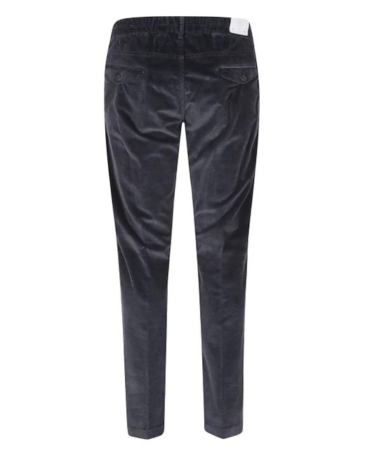 Eleventy Blue Drawstring Corduroy Trousers for men