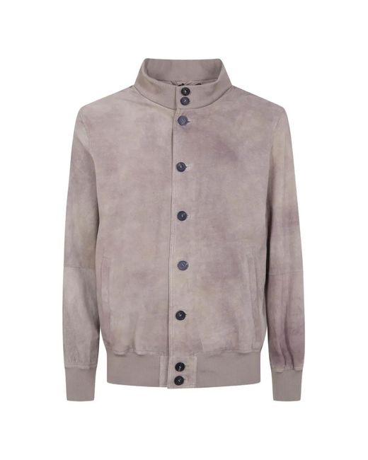 Giorgio Brato Gray Buttoned Bomber Jacket for men