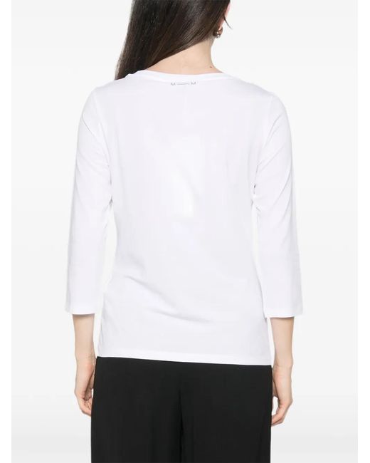 Max Mara White Lorata Three-Quarter-Sleeve T-Shirt