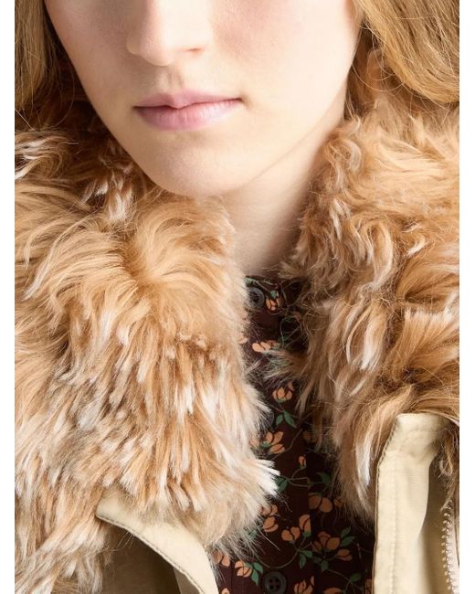 Prada Natural Shearling-Collar Jacket