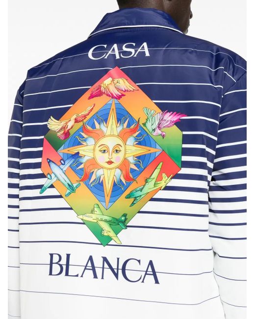Casablanca Blue Les Elements Coach Jacket for men