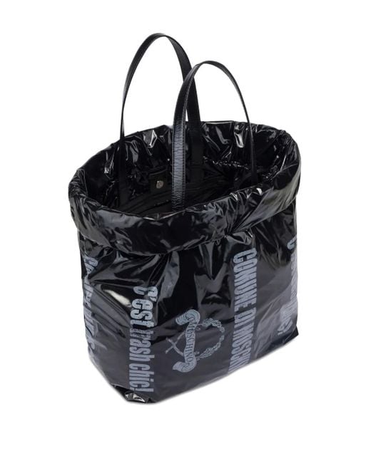 Moschino Black Graphic-Print Tote Bag