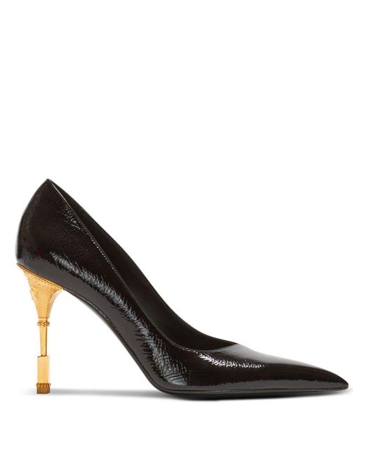 Zapatos de tacón Moneta con puntera en punta Balmain de color Black