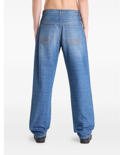Umbro Blue Checked Jeans for men