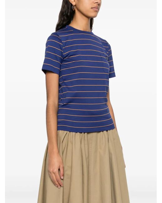 Miu Miu Blue Striped T-Shirt