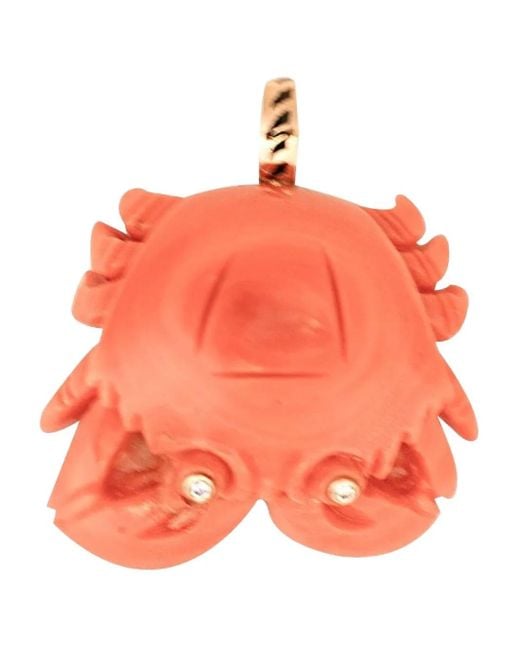Dezso by Sara Beltran Orange 18Kt Rose Crab Necklace