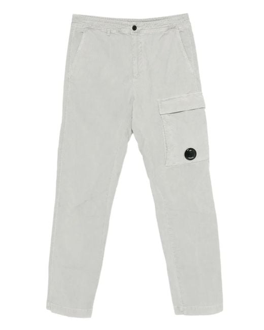 C P Company White Lens-Detail Trousers for men