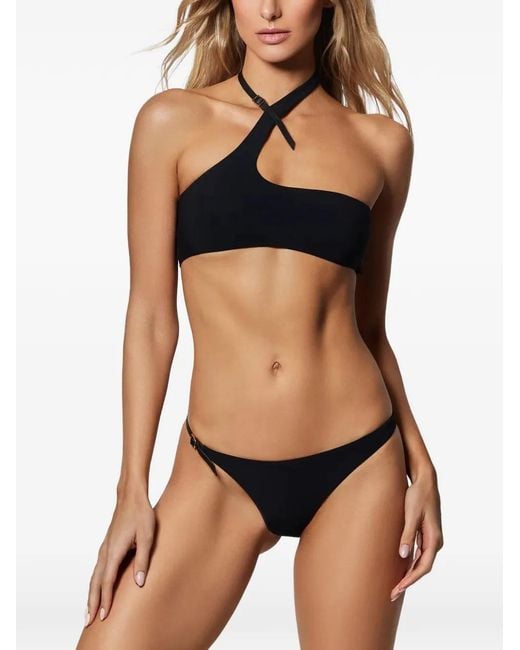 Kiki de Montparnasse Black La Sirene Asymmetric Bikini Top
