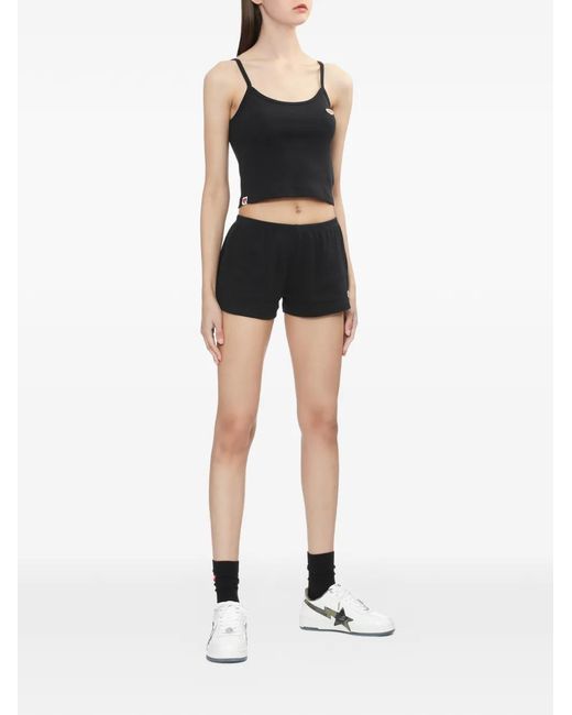 AAPE BY A BATHING AP Black Elasticated Logo Shorts