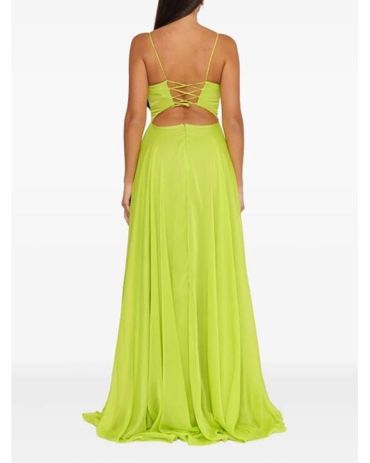 Forever Unique Maxi-Jurk Met Afwerking Van Veren En Split in het Green