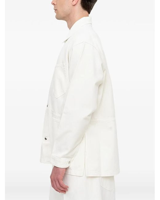 Setchu White Button-Up Shirt Jacket for men