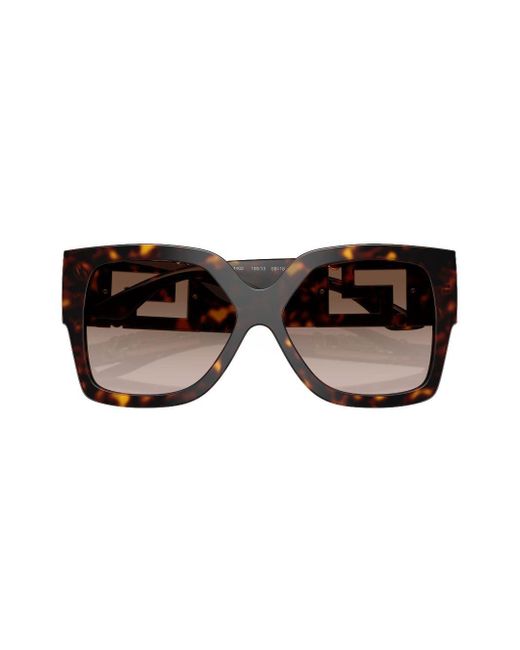 Versace Brown Medusa-plaque Oversized-frame Sunglasses