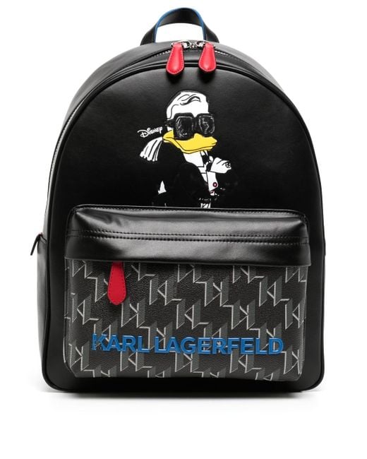 Karl Lagerfeld Black Kl Disney Leather Backpack