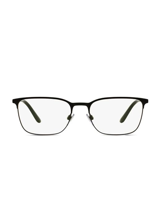 Giorgio Armani Black Rectangle-Frame Glasses for men