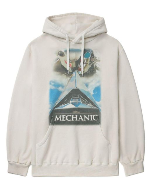 Doublet White Graphic-print Cotton Hoodie for men