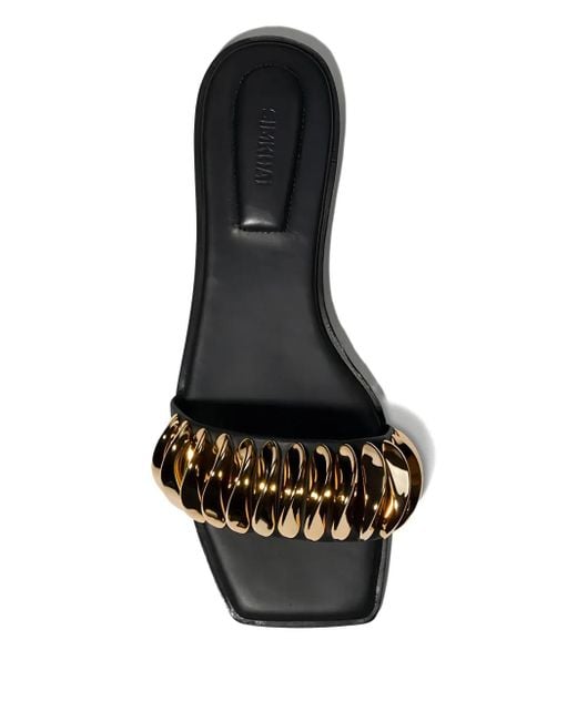 Jonathan Simkhai Black Ripple Flat Sandals