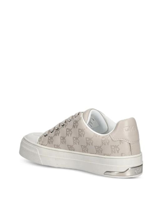DKNY White Logo Print Sneakers