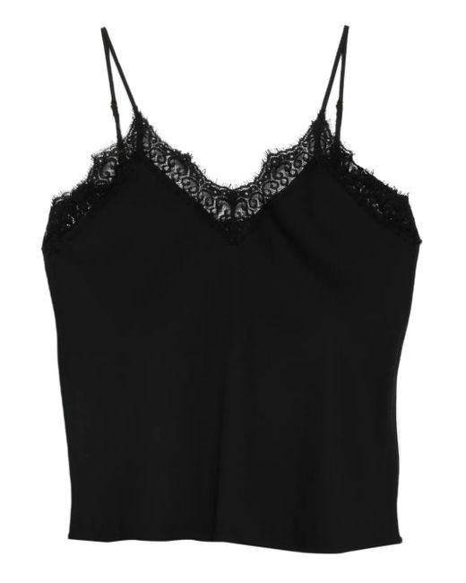 Nissa Black Lace-Trim Top
